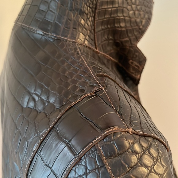 REAL CROC LEATHER JACKET CUSTOM MADE Size Small - Picture 17 of 17